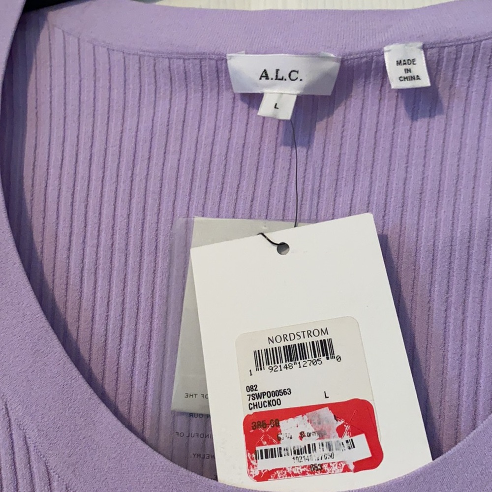 A.L.C. Lavender Ribbed Top - Picture 5 of 5